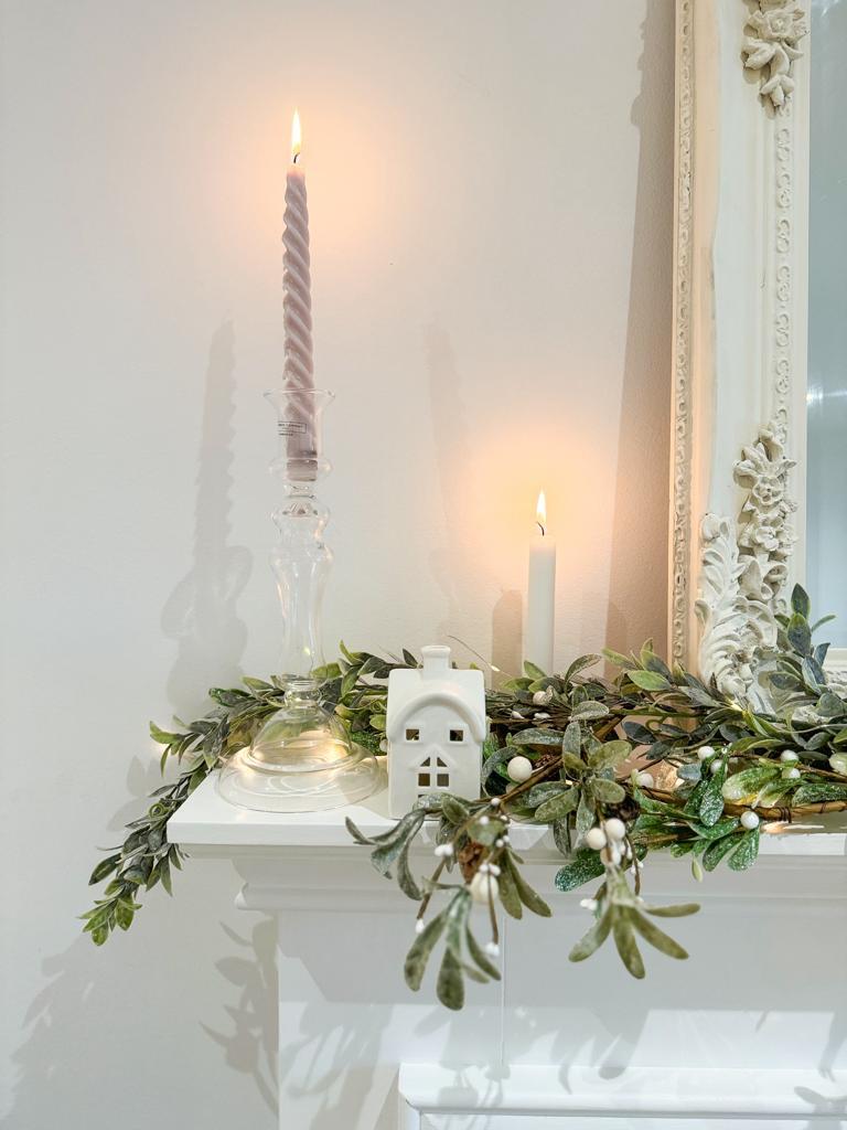 White ceramic Tea Light House Springfield Home Interiors
